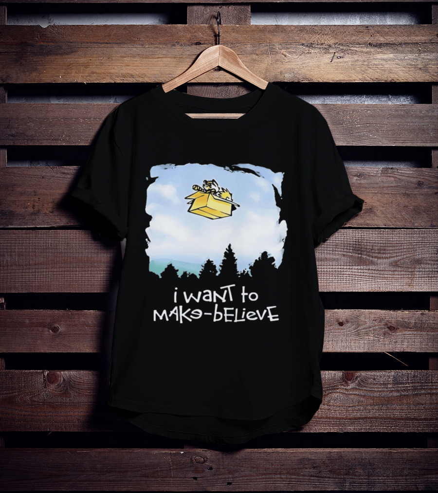I Want To Mako Believe Calvin And Hobbes Inspired Flying Box Adventure T-Shirt