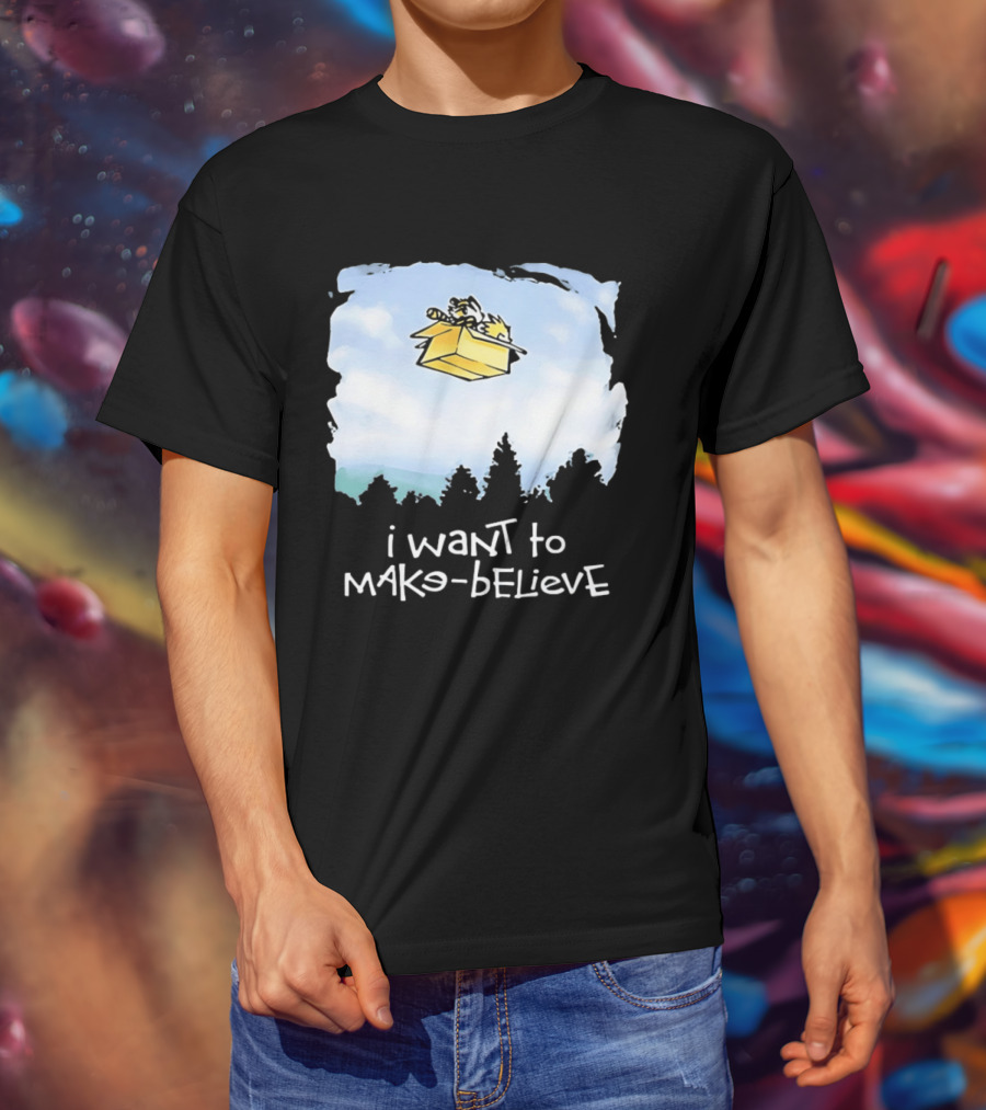 I Want To Mako Believe Calvin And Hobbes Inspired Flying Box Adventure T-Shirt
