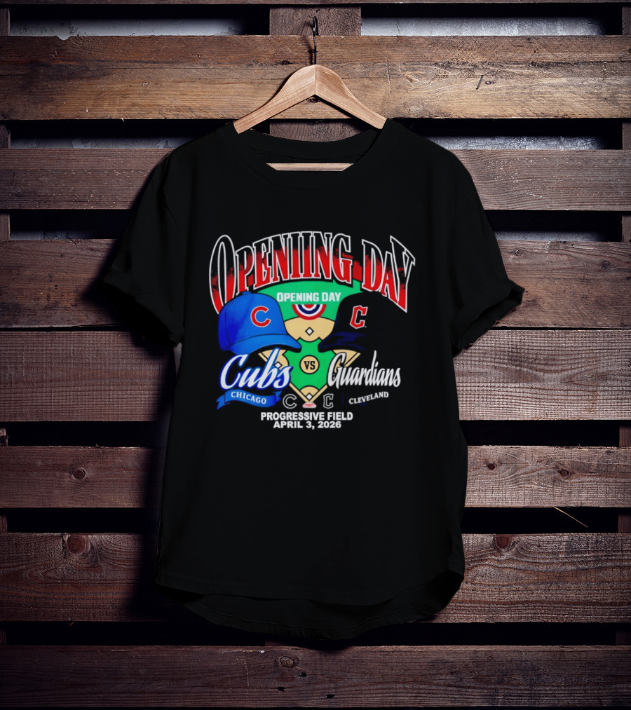 Chicago Cubs Vs Cleveland Guardians Opening Day April 1 2026 Progressive Field T-Shirt