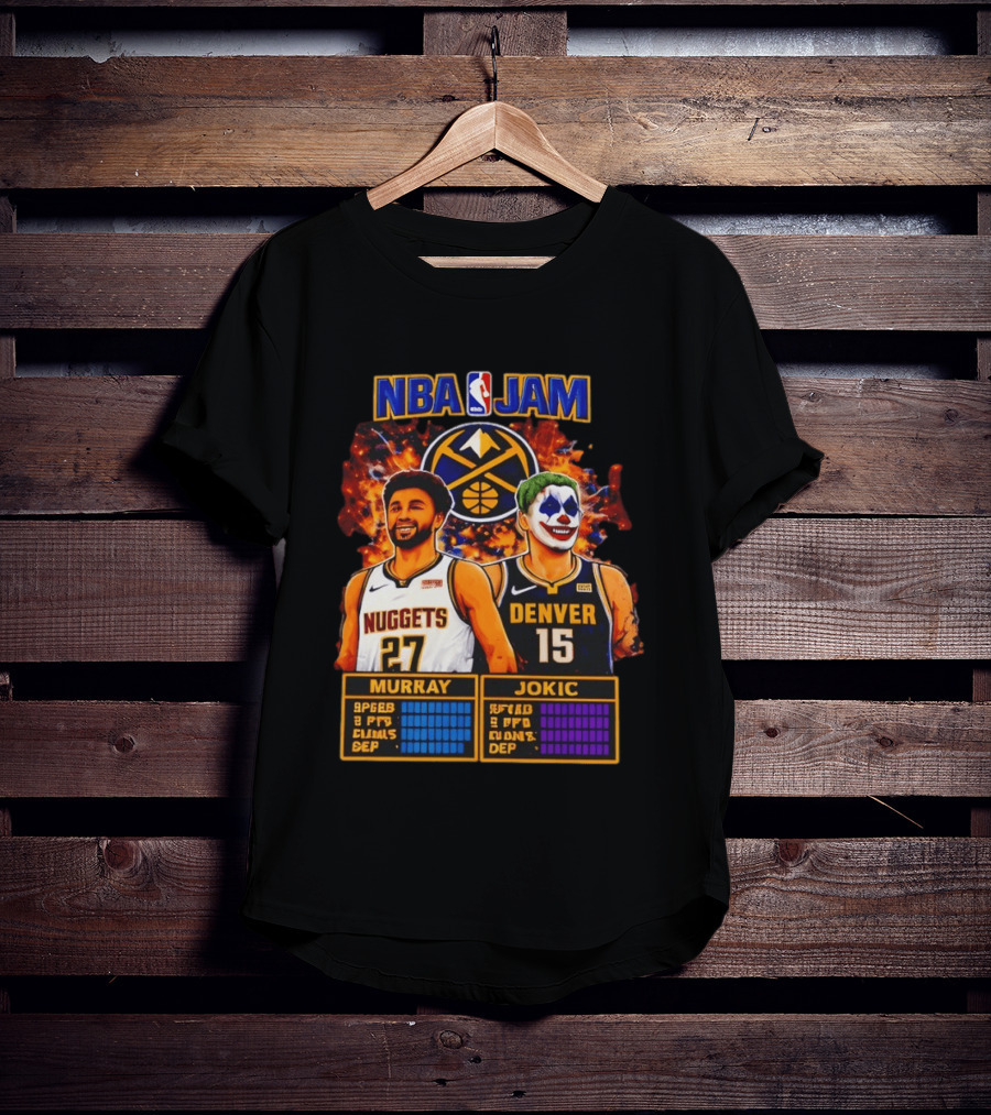 NBA Jam Denver Nuggets Jokic And Murray Basketball Legends T-Shirt