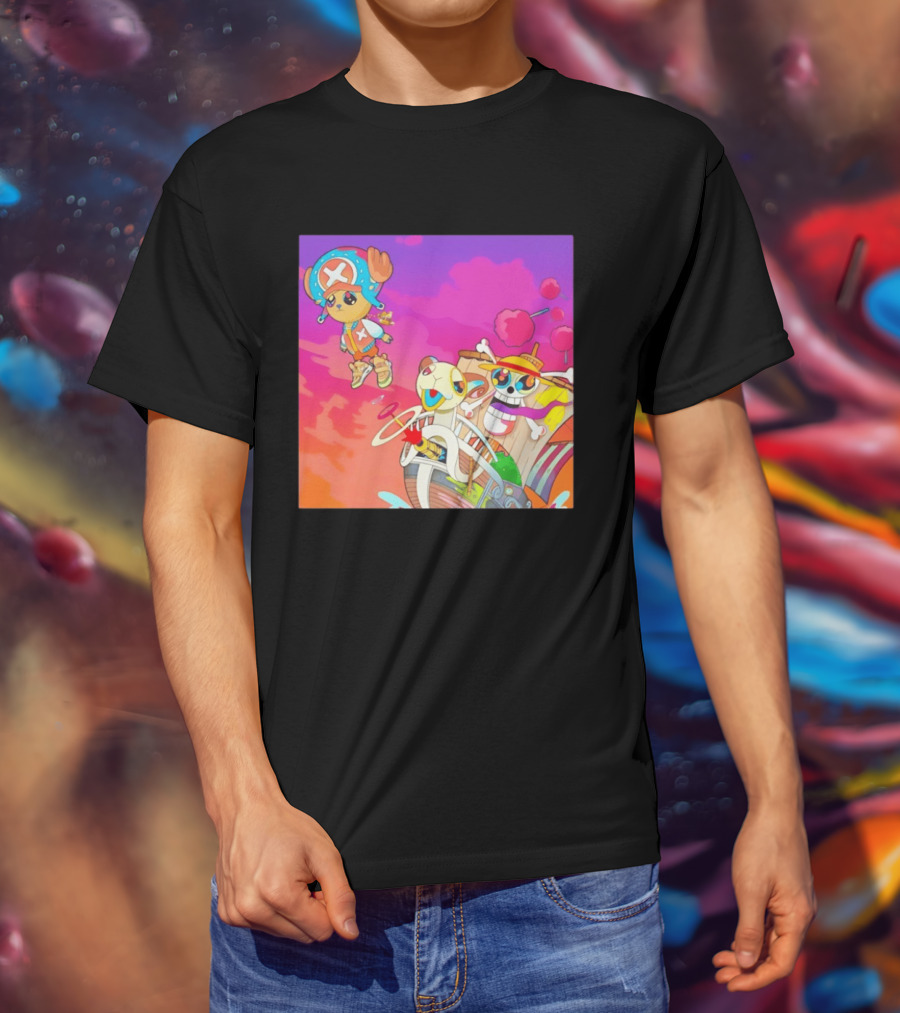 Choppers One Piece Graduation Colorful Adventure Scene T-Shirt