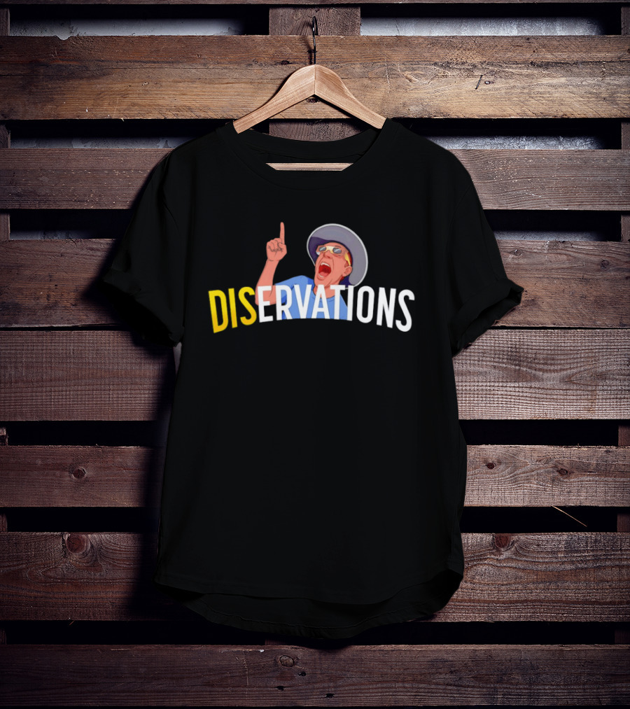 DISERVATIONS Cartoon Character With Pointing Gesture And Hat T-Shirt