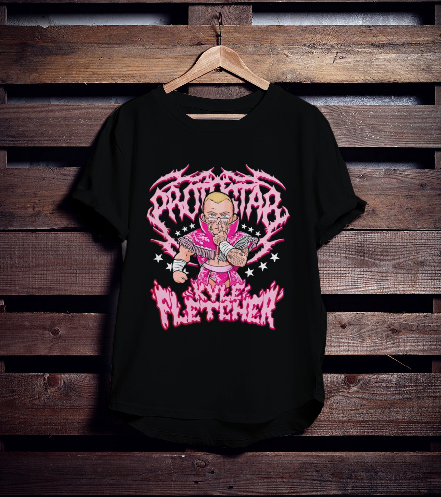 Protokid Kyle Fletcher Wrestling Pink Stars T-Shirt