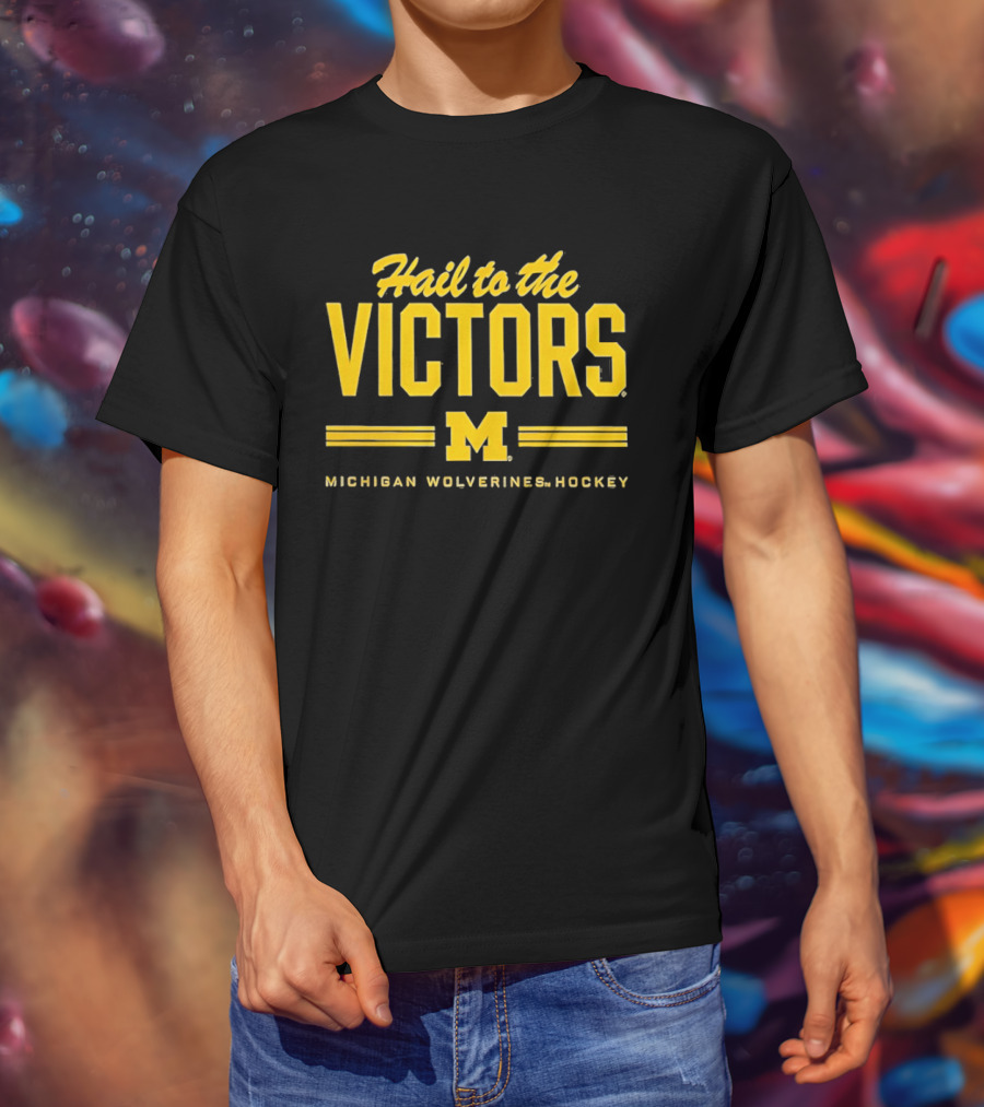 Michigan Wolverines Hockey Hail To The Victors M T-Shirt