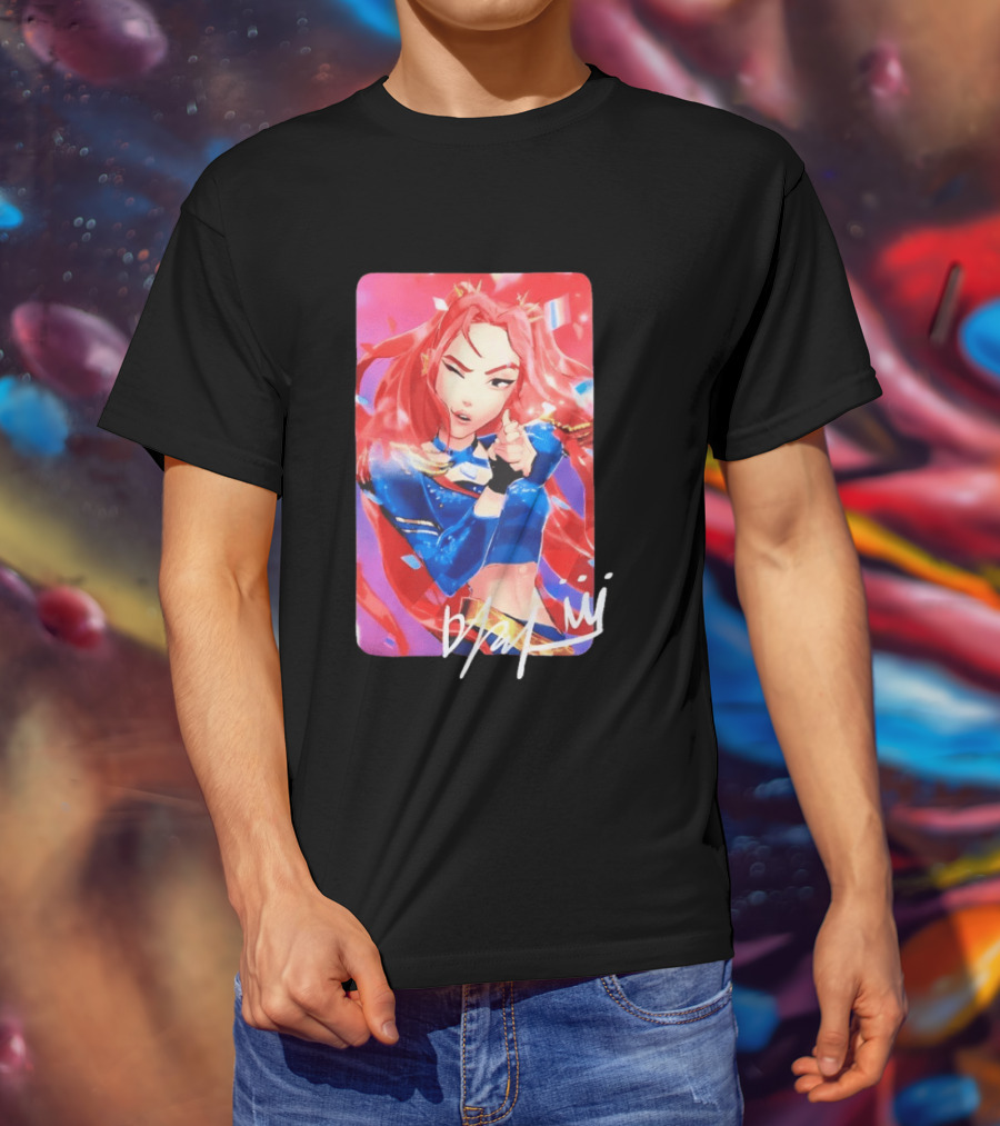 Mira KPop Demon Hunters HUNTR X Dance Performance Red Blue Outfit T-Shirt