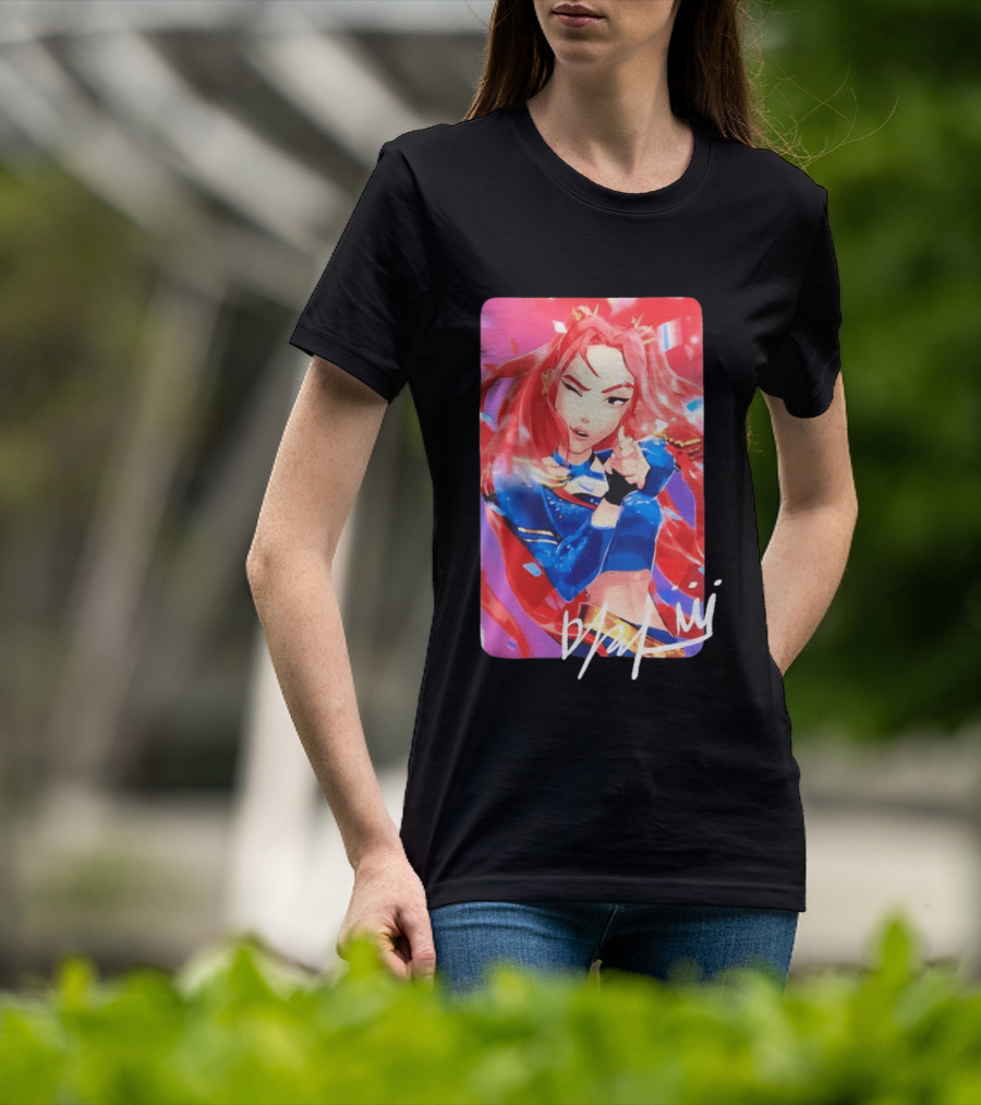 Mira KPop Demon Hunters HUNTR X Dance Performance Red Blue Outfit T-Shirt