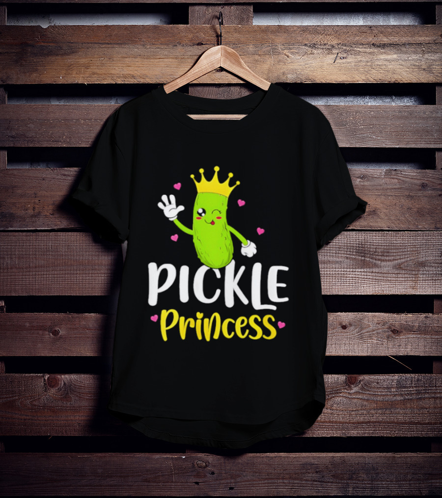 Pickle Princess Crown Cute Fun Cartoon T-Shirt