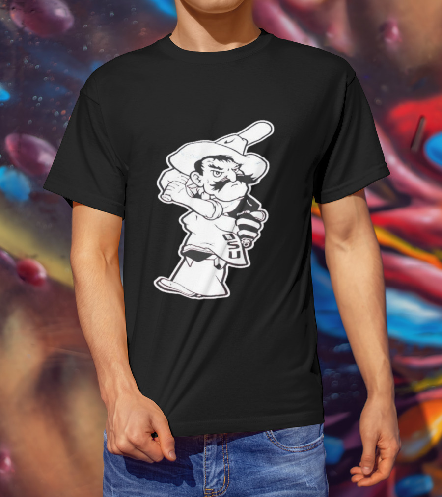 Pistol Pete Pitching OSU Cowboy Baseball T-Shirt