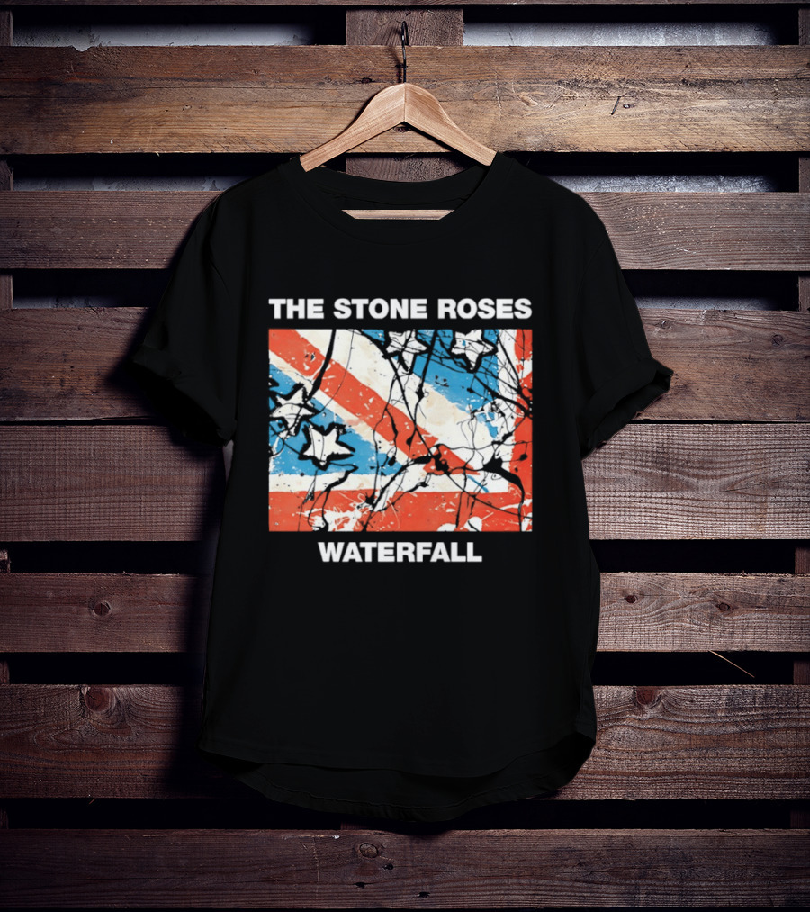 The Stone Roses Waterfall Flag Stars Union Jack T-Shirt