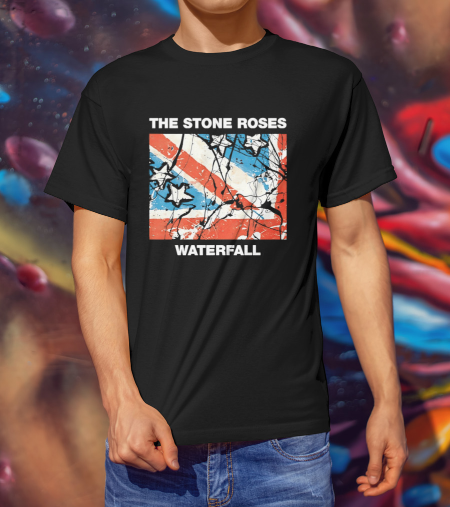 The Stone Roses Waterfall Flag Stars Union Jack T-Shirt