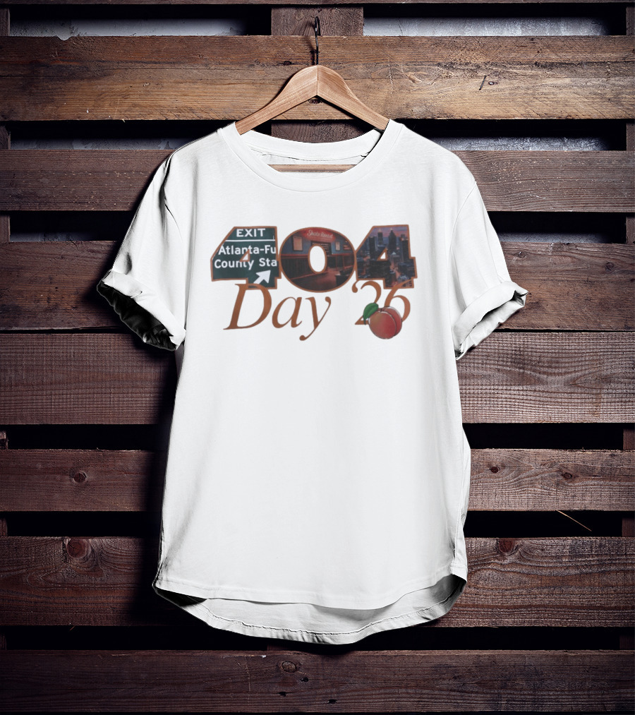 Atlanta Fulton County Peach Day 404 2025 Skate Rink Skyline T-Shirt
