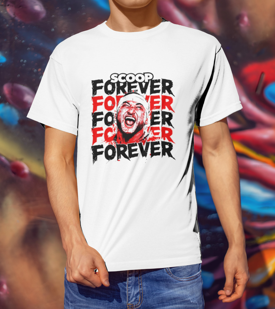 Scoop Forever Forever Text With Energetic Face T-Shirt