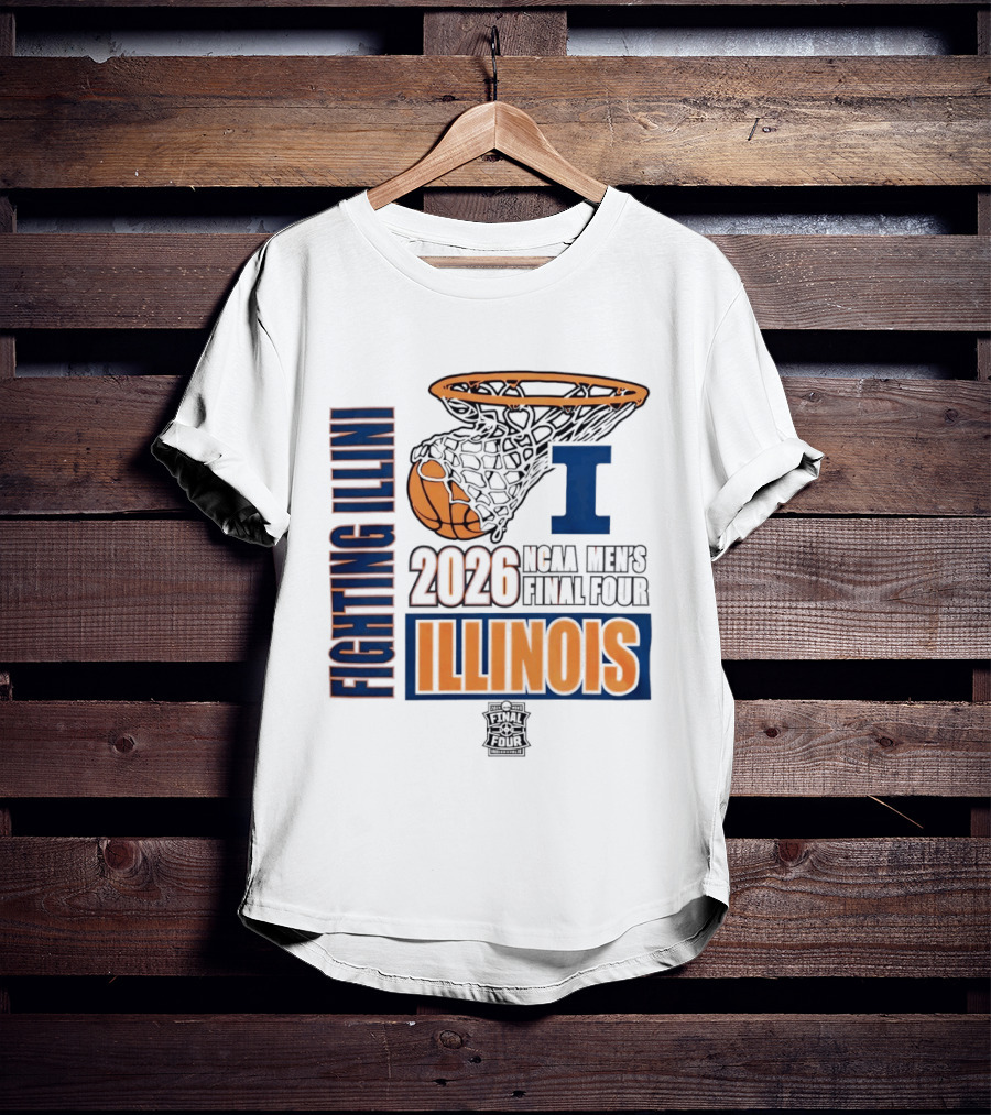 Fighting Illini 2026 NCAA Men's Final Four Illinois Basketball Net T-Shirt