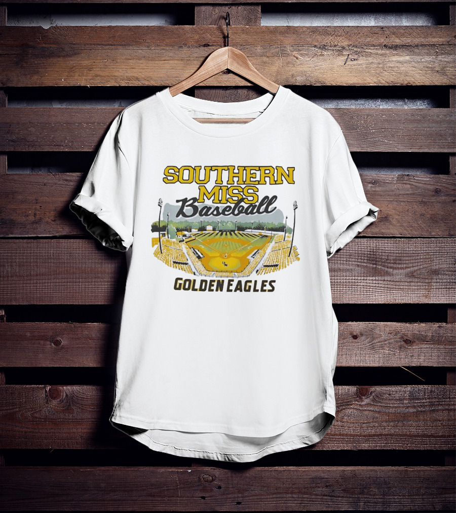 Southern Miss Baseball Golden Eagles Stadium Scene T-Shirt