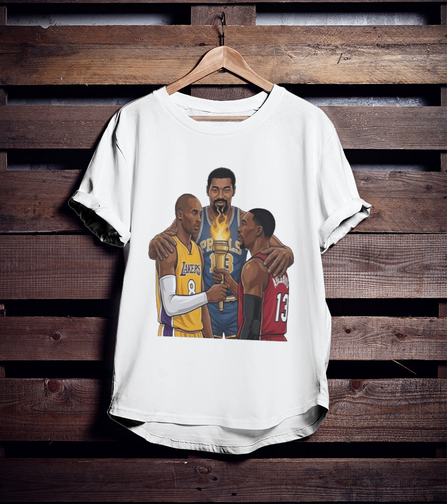 Wilt Chamberlain Kobe Bryant Lakers Bam Adebayo Miami Heat Passing The Torch T-Shirt