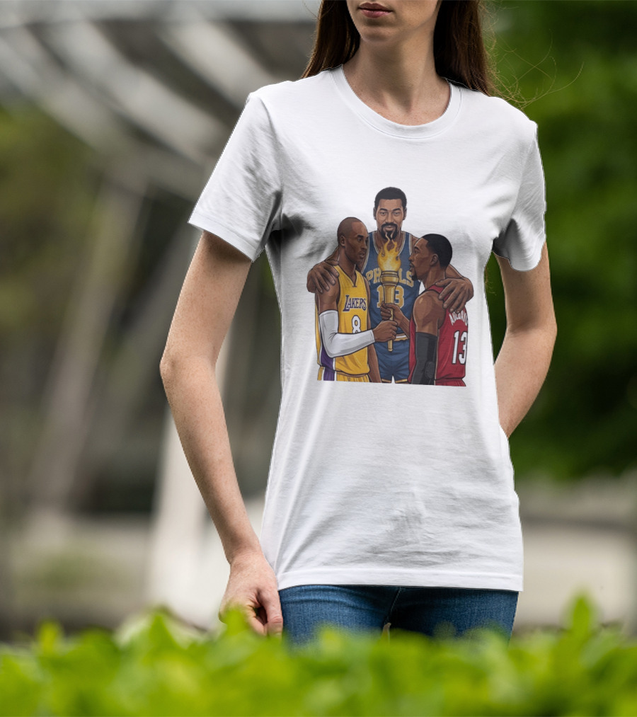 Wilt Chamberlain Kobe Bryant Lakers Bam Adebayo Miami Heat Passing The Torch T-Shirt