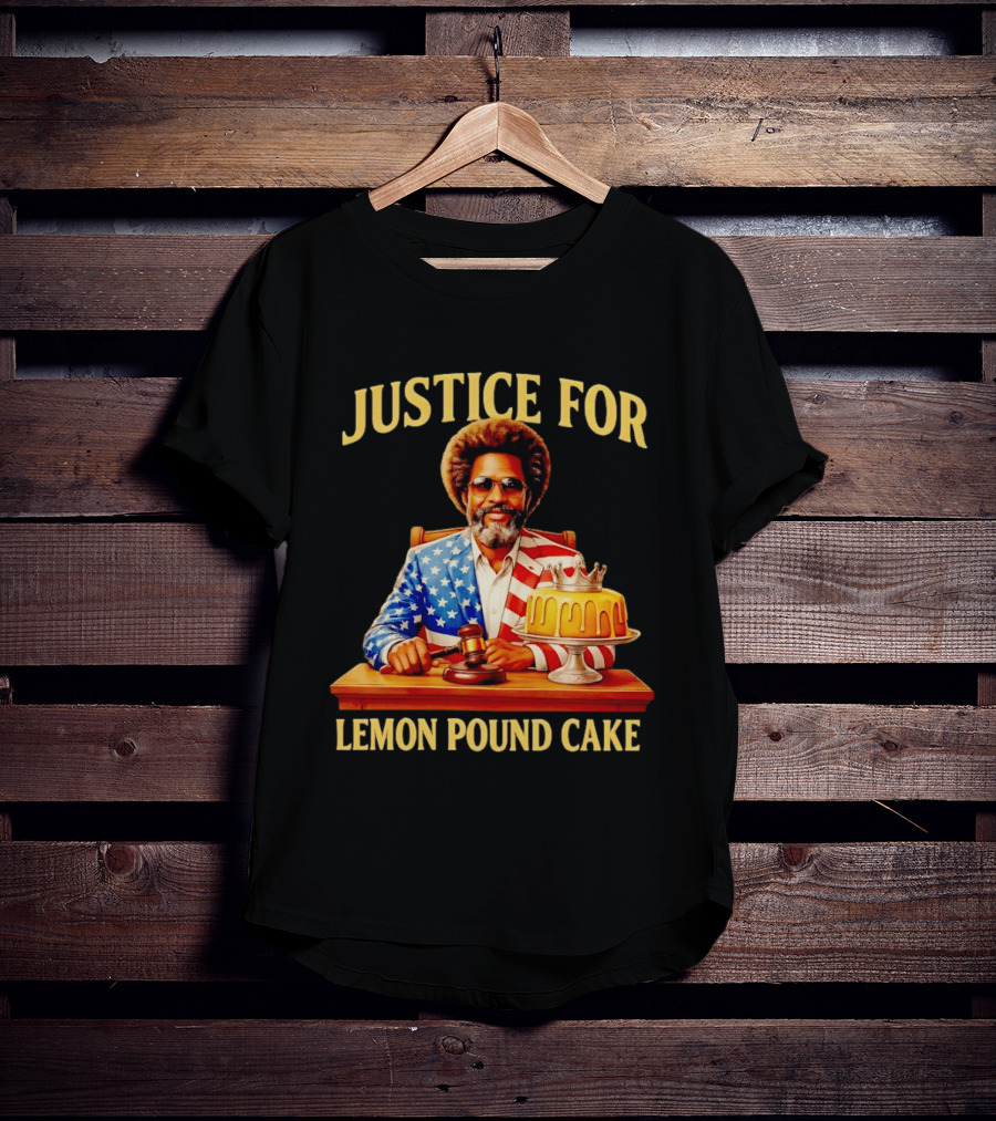 Justice For Lemon Pound Cake Meme Retro Style Judge With Gavel And Patriotic Suit T-Shirt