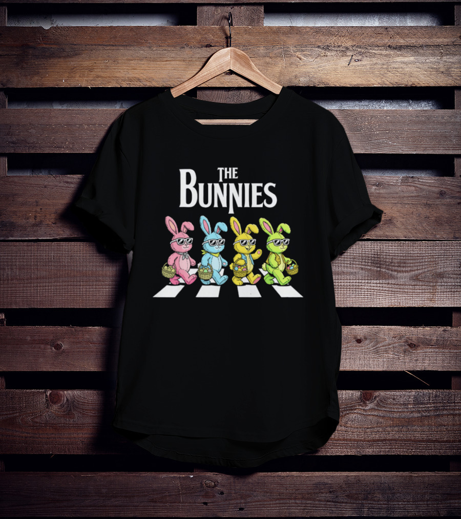 The Bunnies Walking Across Abbey Road In Colorful Sunglasses T-Shirt