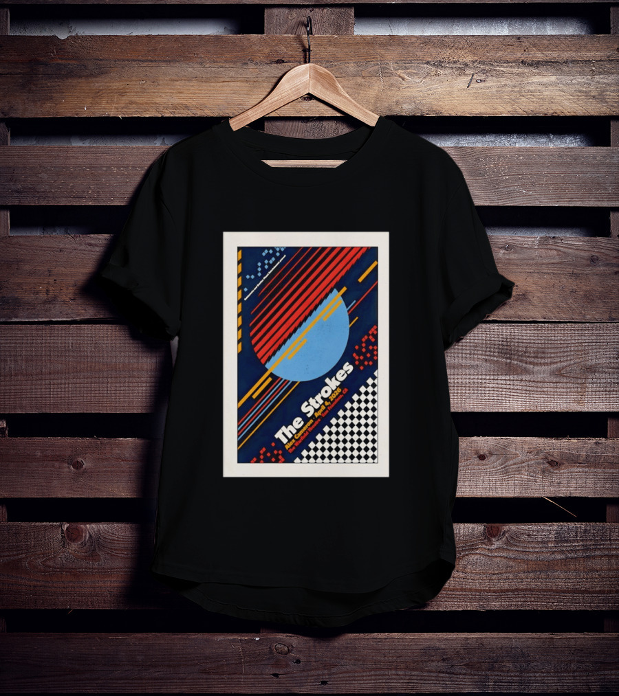 The Strokes Alex Cameron April 4 2026 San Francisco CA Checkerboard Stripes T-Shirt