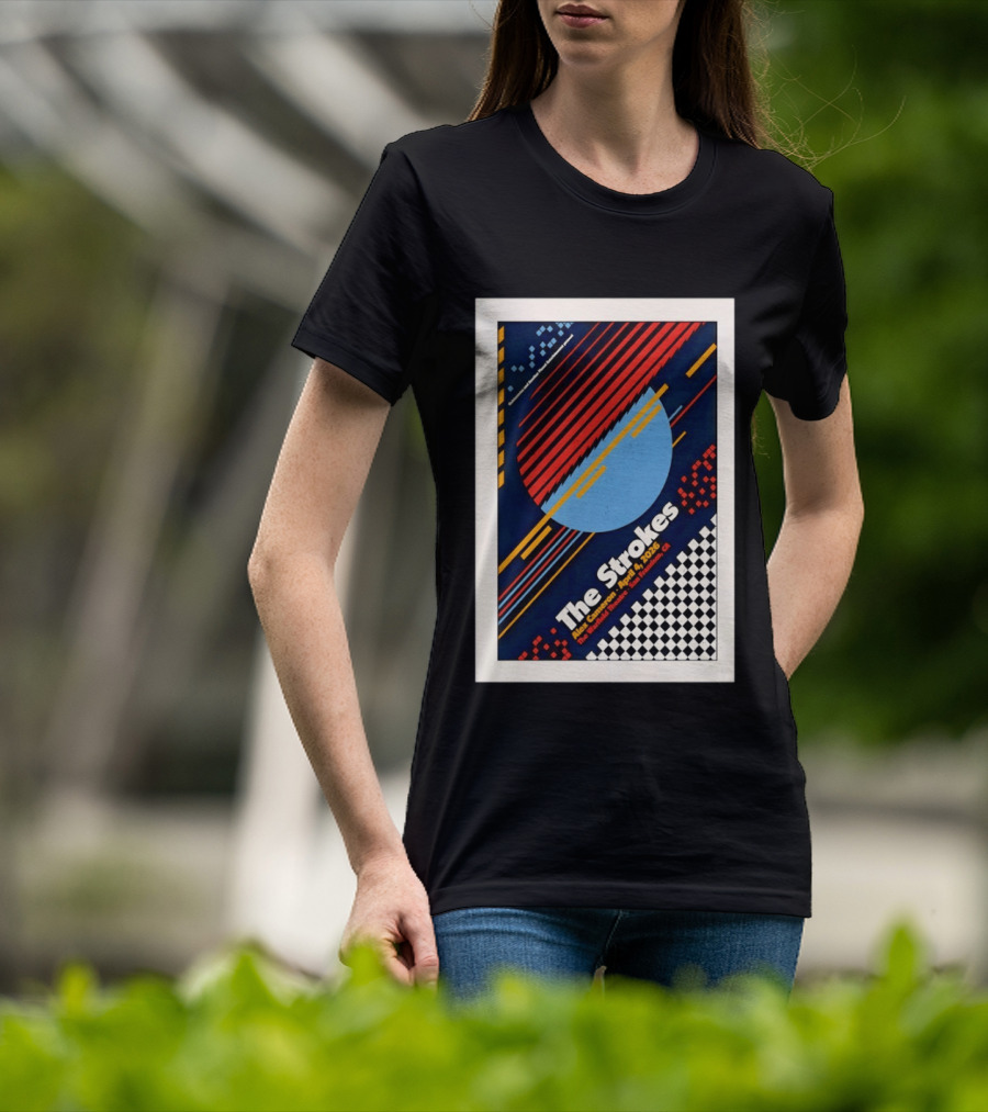 The Strokes Alex Cameron April 4 2026 San Francisco CA Checkerboard Stripes T-Shirt