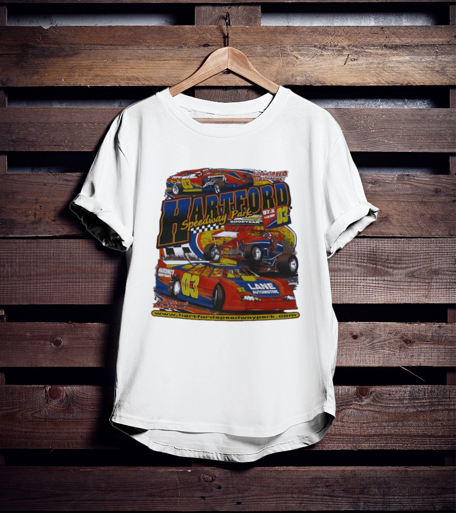 Hartford Speedway Park The Wicked Half Mile Lane Automotive Racing 03 T-Shirt