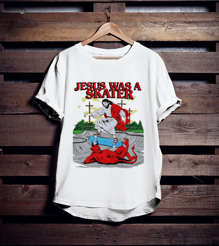Jesus Was A Skater Vs. Devil Skatepark Showdown T-Shirt