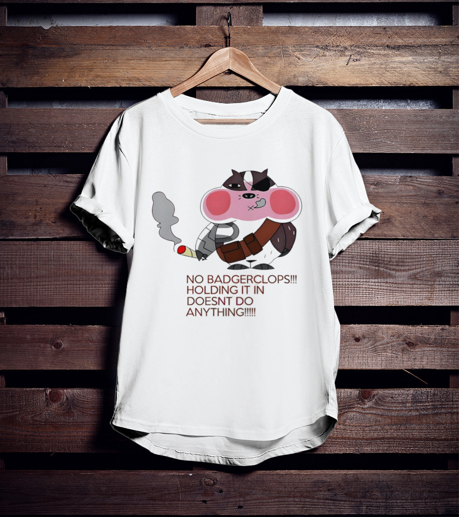 No Badgerclops Holding It In Doesn't Do Anything Smoking Cartoon T-Shirt