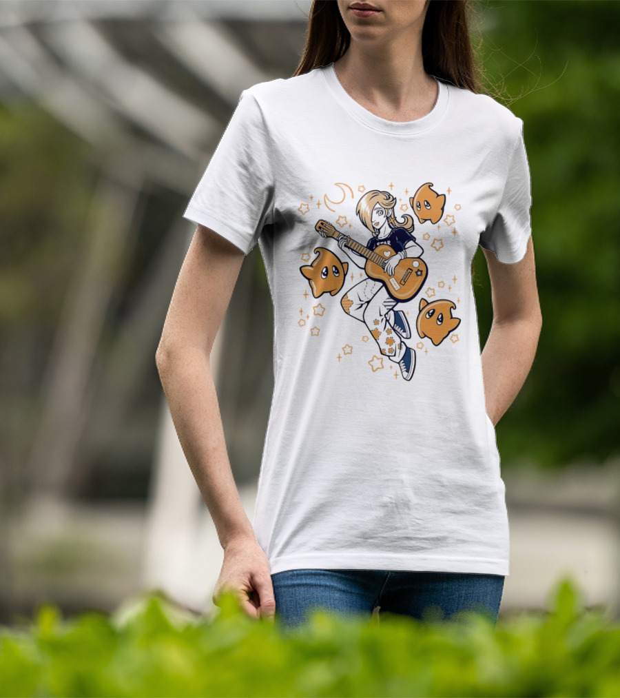 Rosalina And Lumalee Acoustic Remix Guitar Stars And Moons T-Shirt