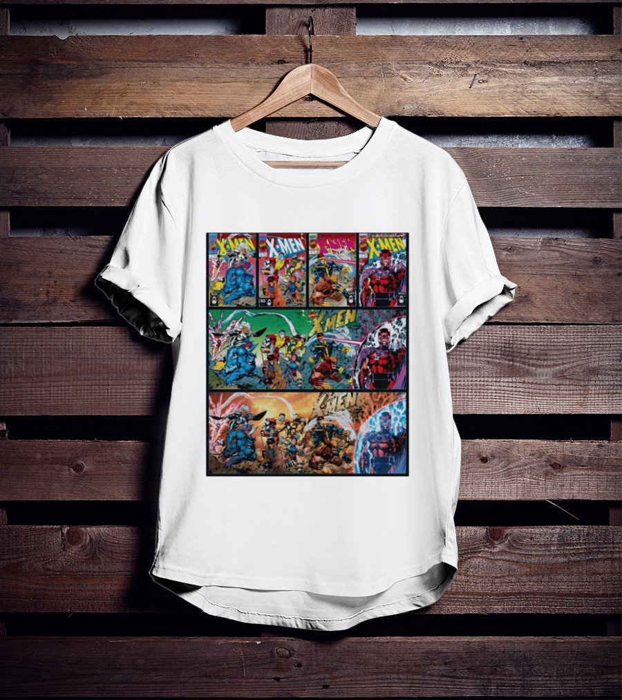 X Men The Animated Series Marvel Comics Classic Covers Wolverine Magneto Cyclops Storm T-Shirt