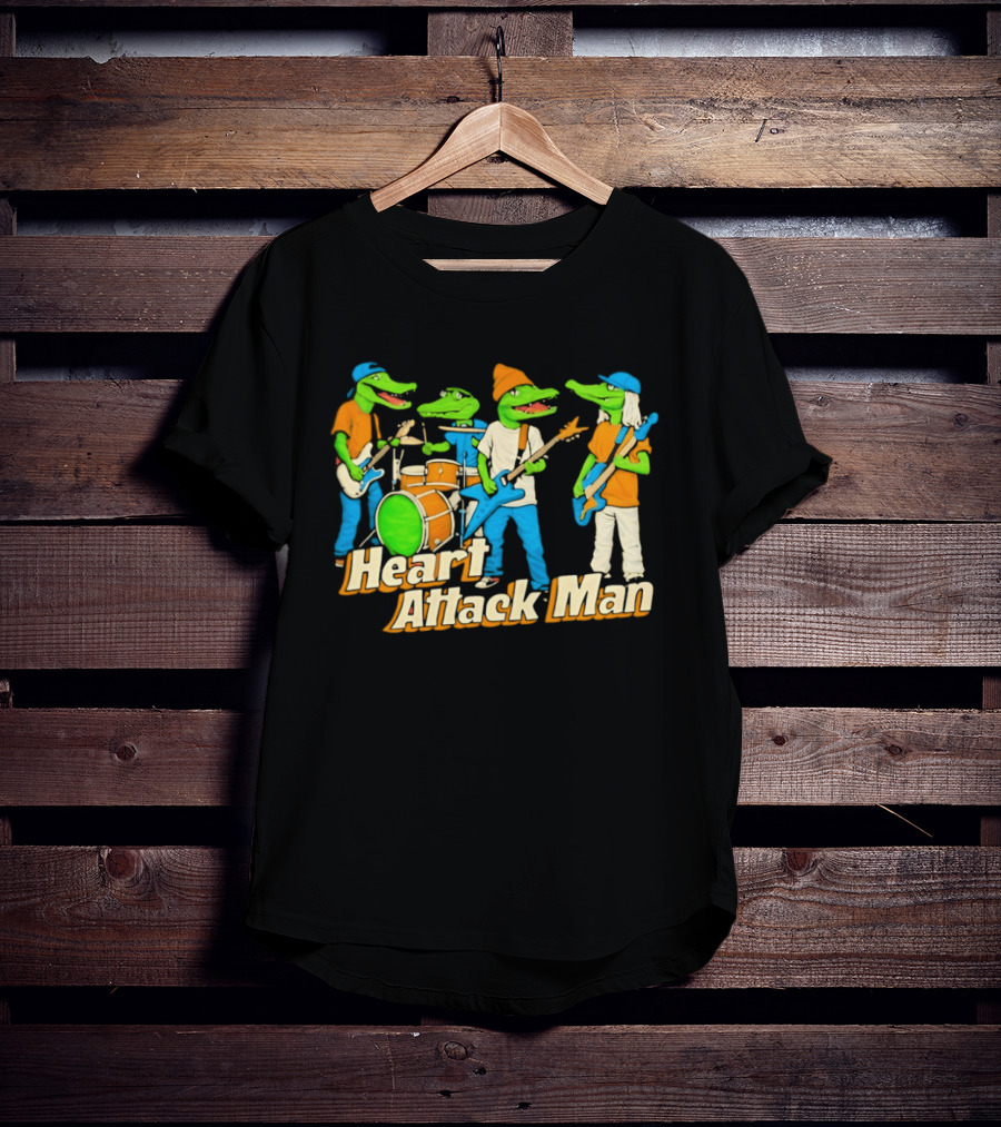 Heart Attack Man Gator Band Playing Music T-Shirt