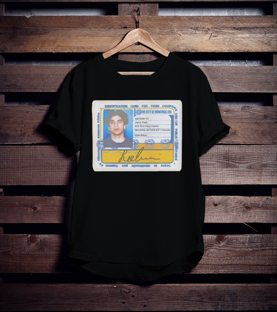 Jarry Park Identification Card The City Of Montreal Zoo Gary Carter Address T-Shirt