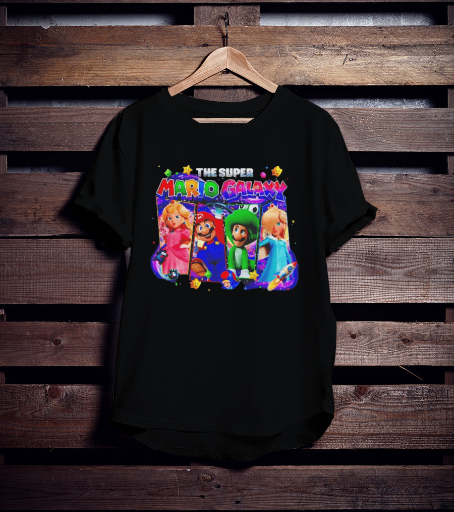 The Super Mario Galaxy Movie Characters Gamer Space Adventure T-Shirt