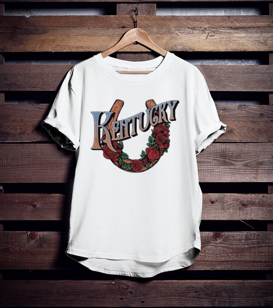 Kentucky Race For The Roses Horseshoe Rose Wreath T-Shirt