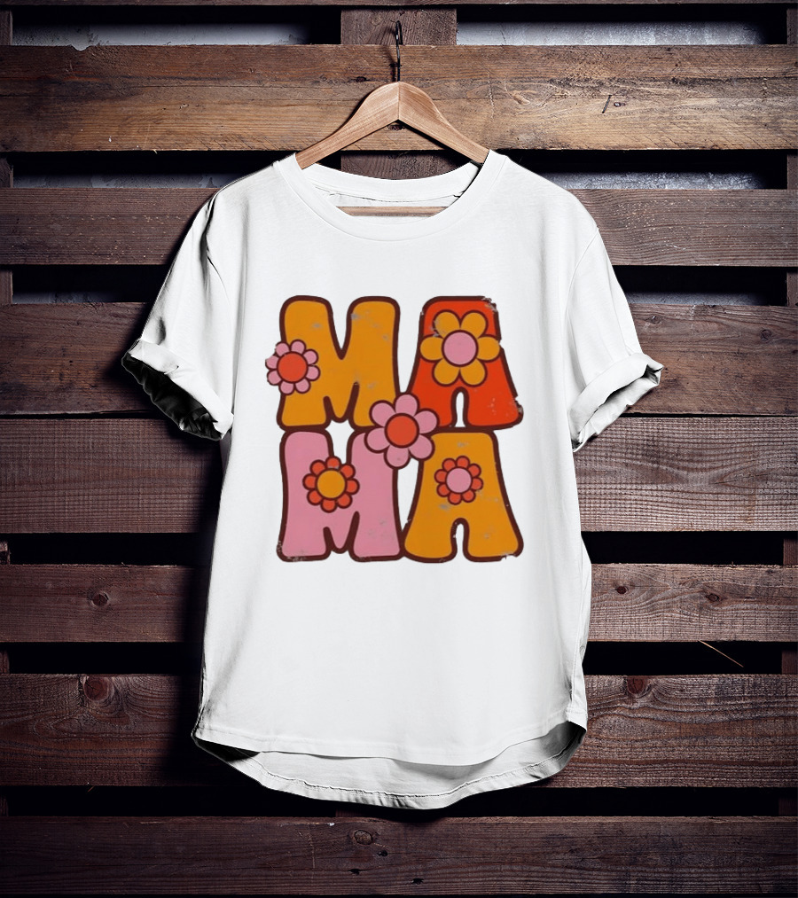 Mama Flower Power Retro Mother's Day Vintage Florals T-Shirt