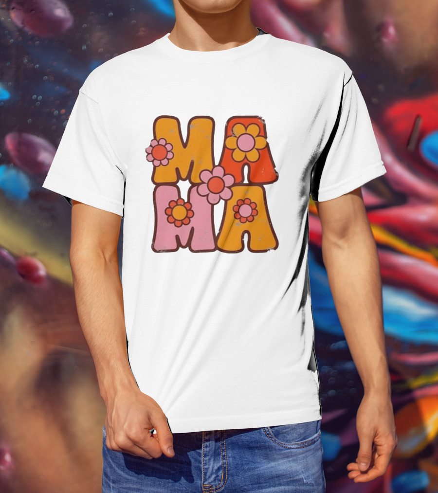 Mama Flower Power Retro Mother's Day Vintage Florals T-Shirt