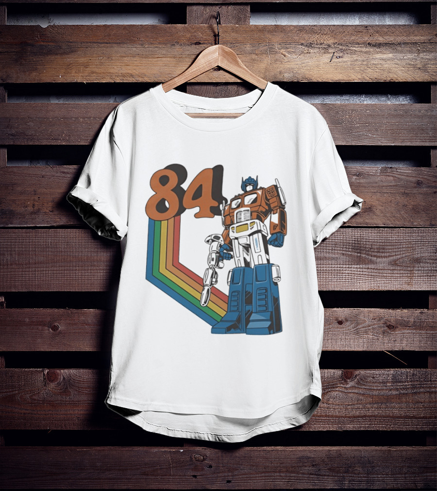 Optimus Prime 84 Retro Transformers Rainbow T-Shirt