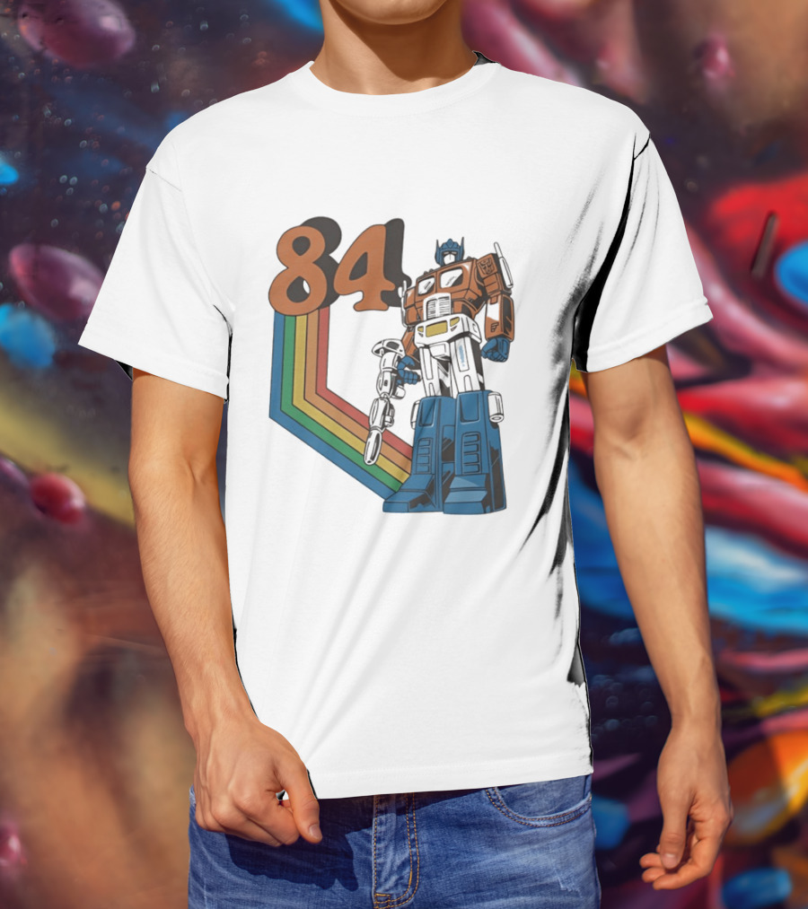 Optimus Prime 84 Retro Transformers Rainbow T-Shirt