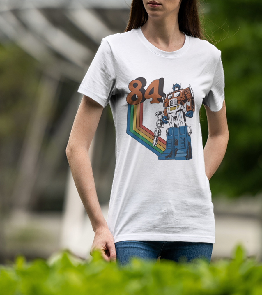 Optimus Prime 84 Retro Transformers Rainbow T-Shirt