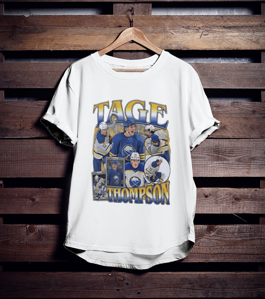 Tage Thompson 72 Buffalo Sabres Ice Hockey Player Action Collage T-Shirt