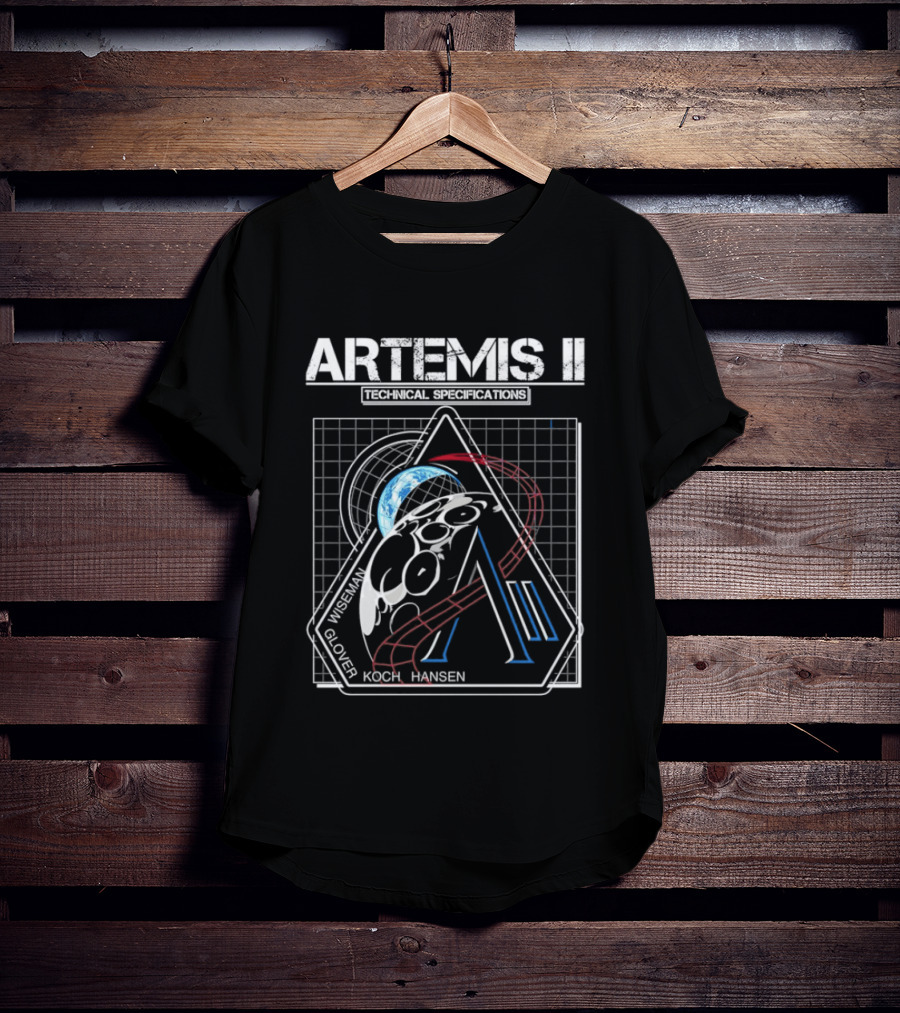 Artemis II NASA Mission Patch Wiseman Glover Koch Hansen T-Shirt