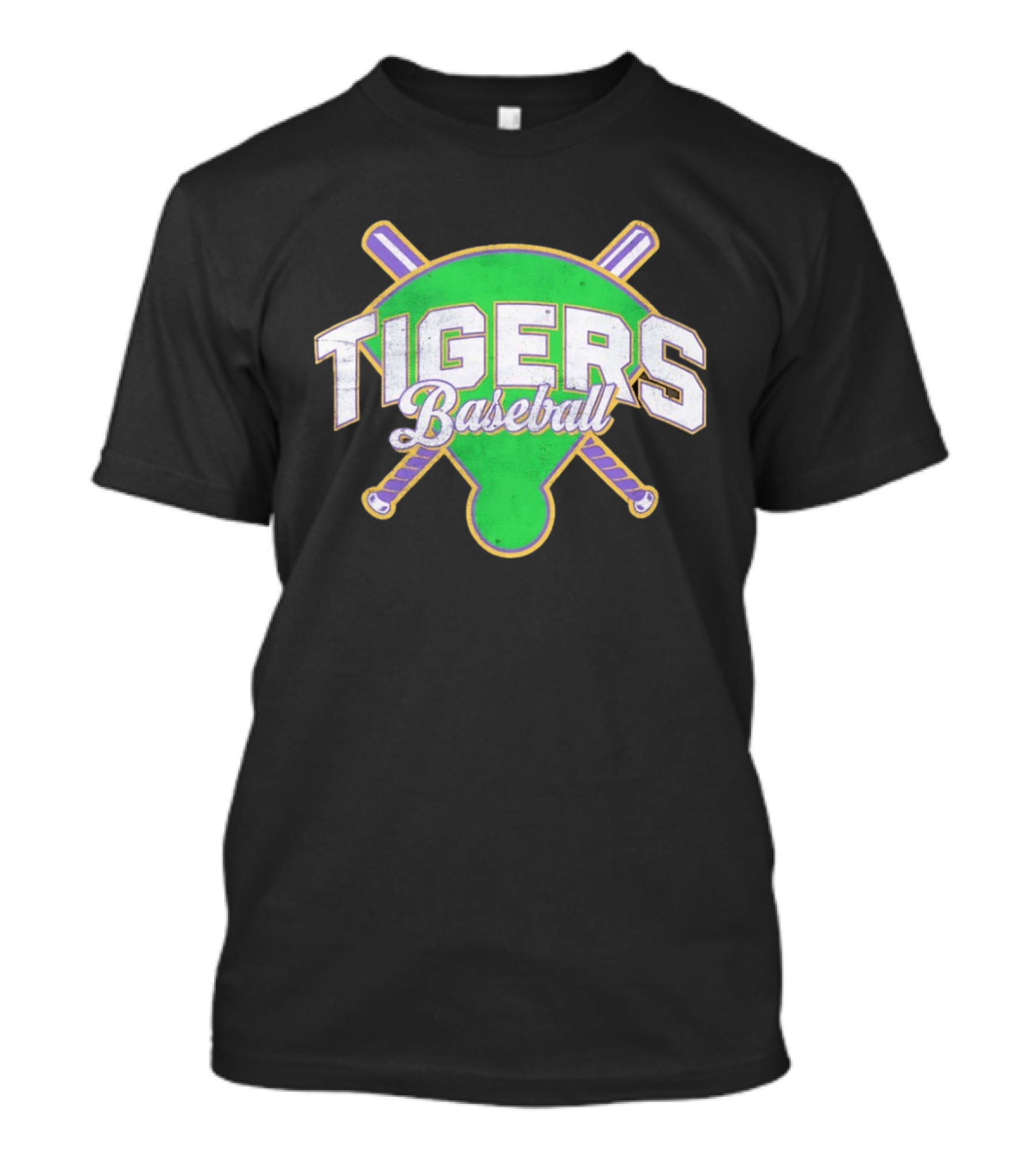 Tigers Baseball LSU Field Crossed Bats T-Shirt