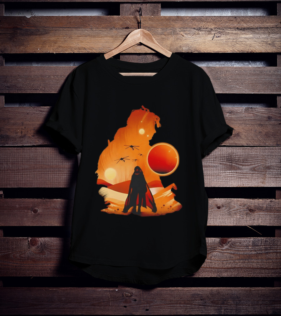 Dune The Final Sand Battle Epic Desert Scene With Hero And Sun T-Shirt