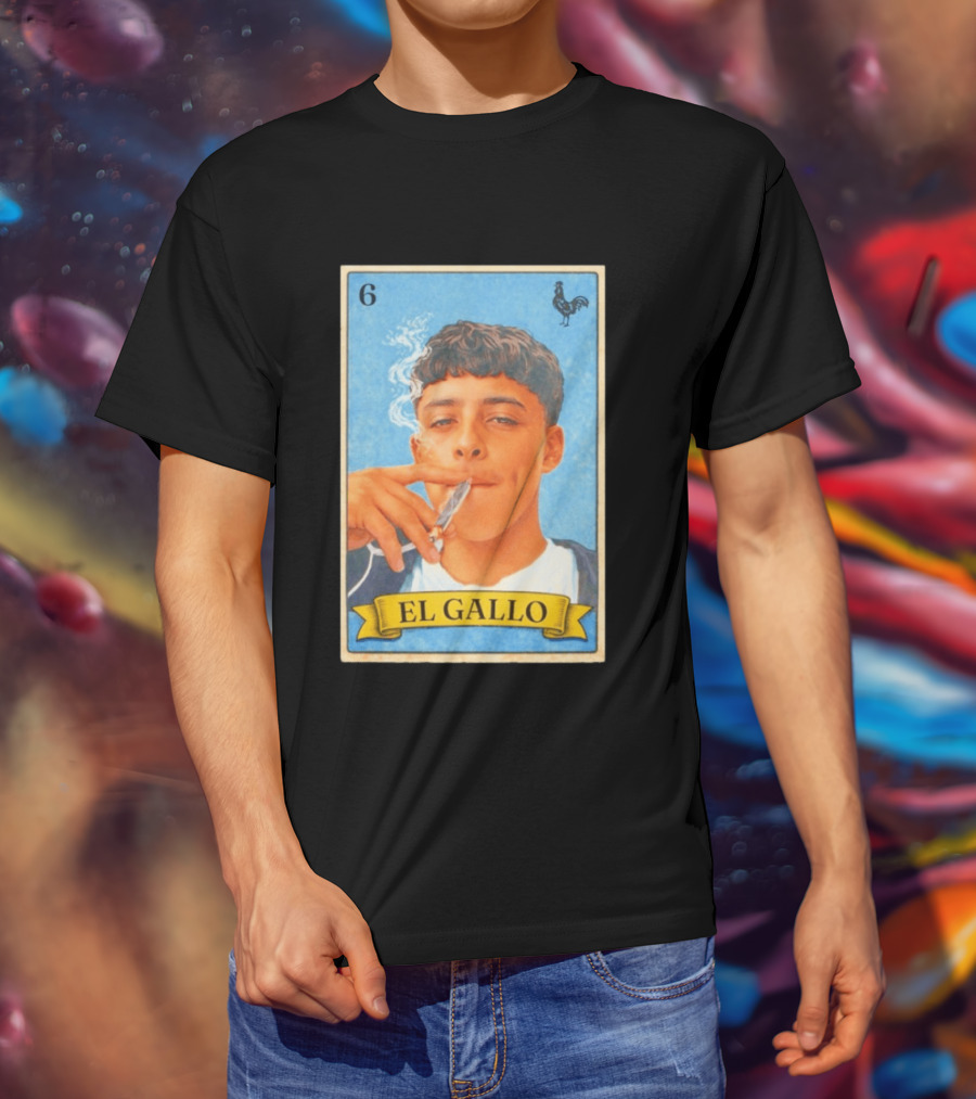 El Gallo Smoking Card 6 Rooster T-Shirt