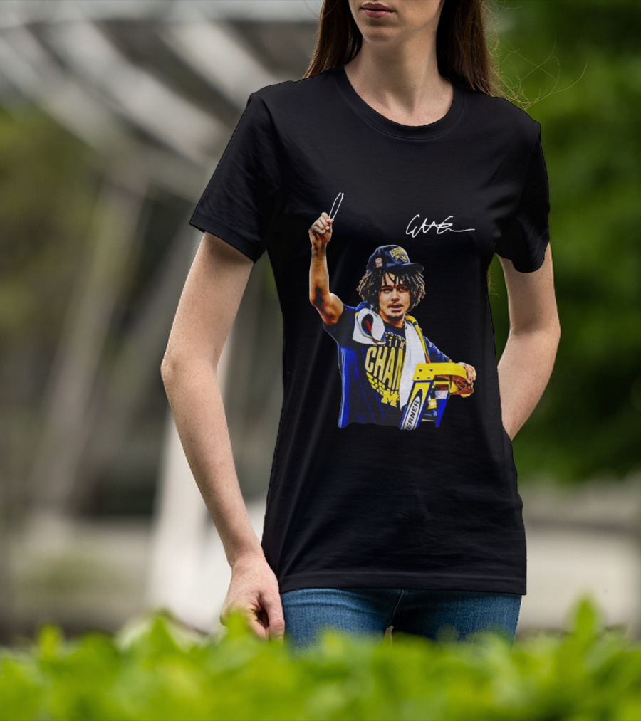Elliot Cadeau Michigan Wolverines Natty Champ Victory Celebration T-Shirt
