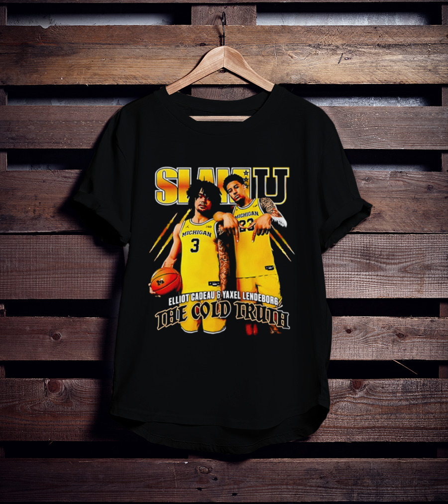 SLAMU Michigan Wolverines Yaxel Lendeborg And Elliot Cadeautee The Cold Truth T-Shirt