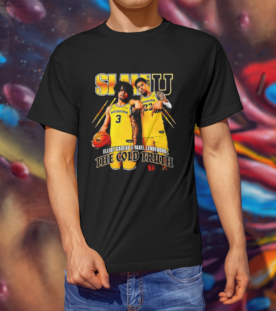 SLAMU Michigan Wolverines Yaxel Lendeborg And Elliot Cadeautee The Cold Truth T-Shirt