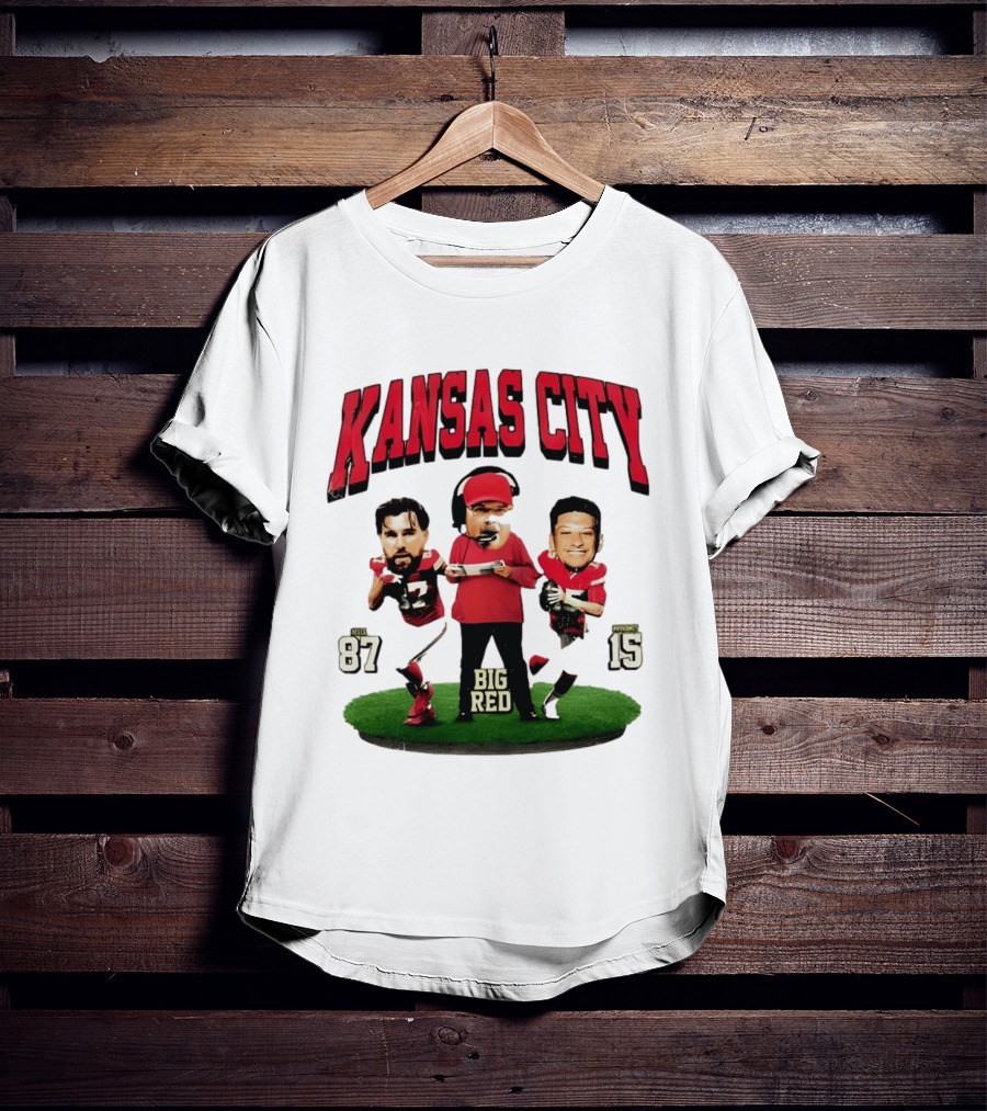 Kansas City Chiefs Big Red Andy Reid Travis Kelce Patrick Mahomes 87 15 Football T-Shirt