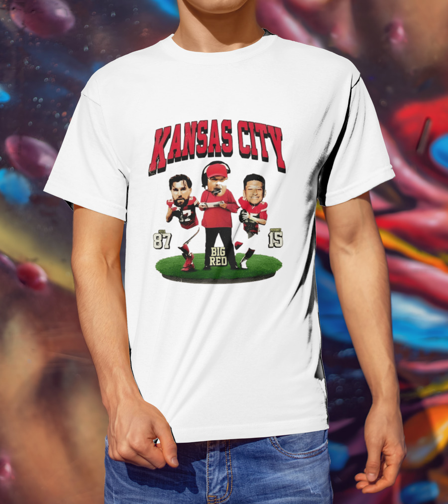 Kansas City Chiefs Big Red Andy Reid Travis Kelce Patrick Mahomes 87 15 Football T-Shirt