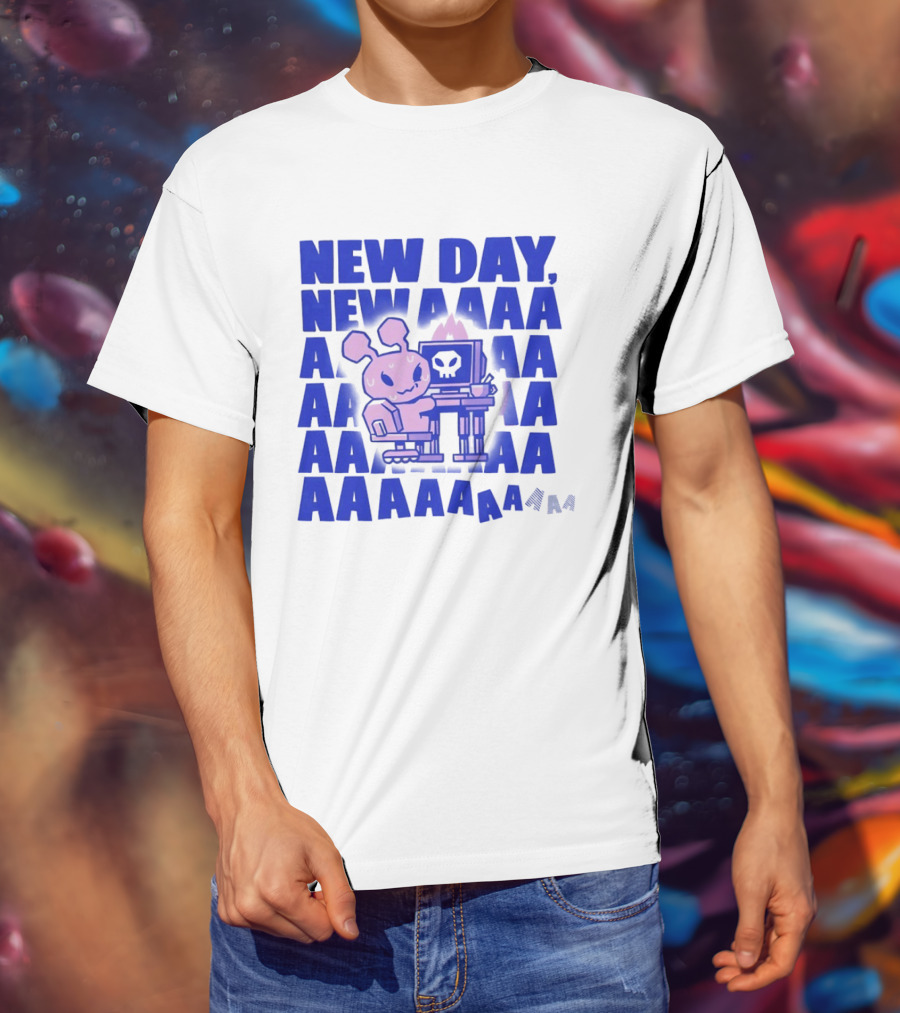 New Day New AAAAA Bunny Computer Screen T-Shirt