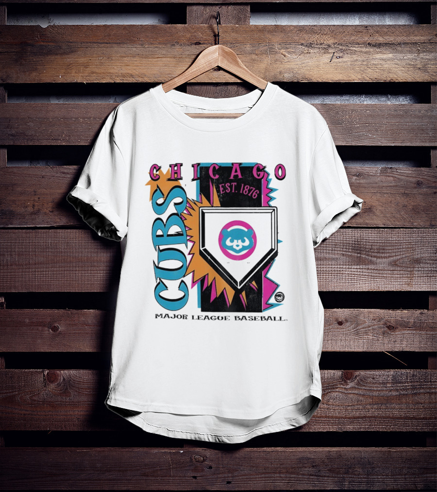 Chicago Cubs Major League Baseball Cooperstown Neon Field Est 1876 T-Shirt